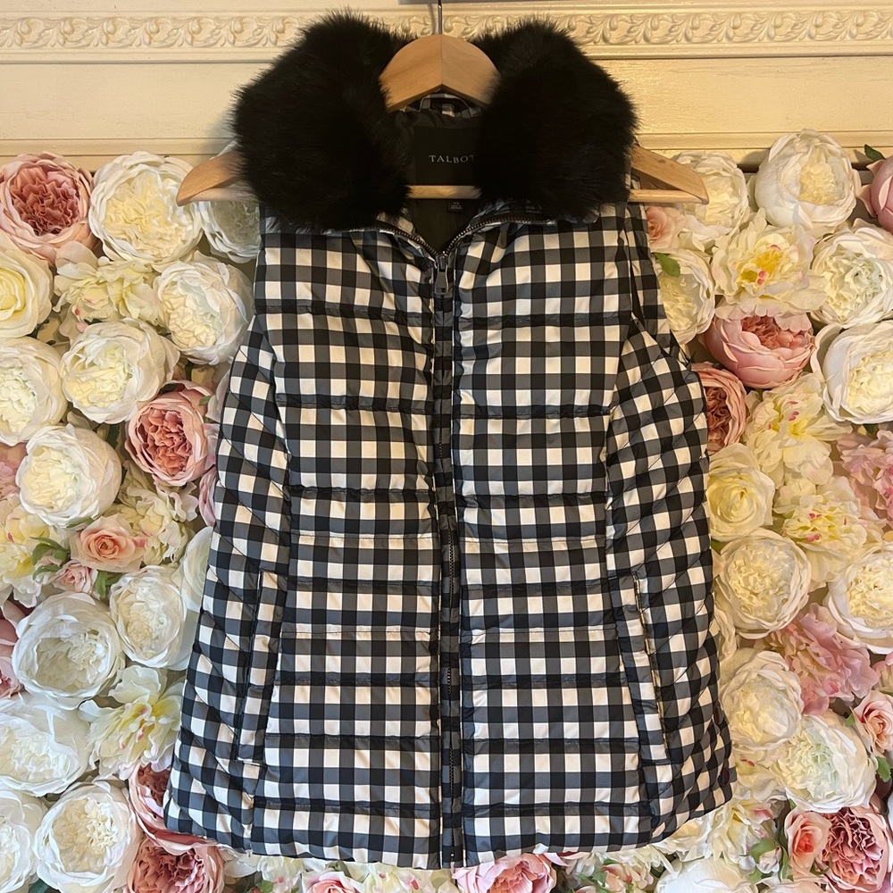 NWT Talbots Buffalo Plaid Vest